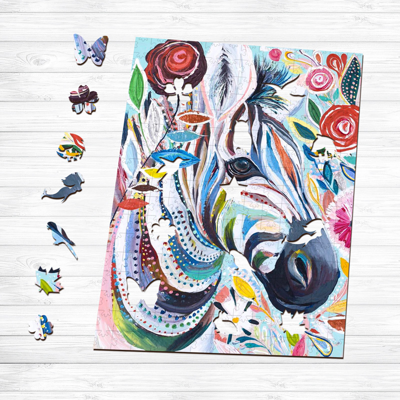 Zebra Wooden Jigsaw Puzzle - aimpuzzle