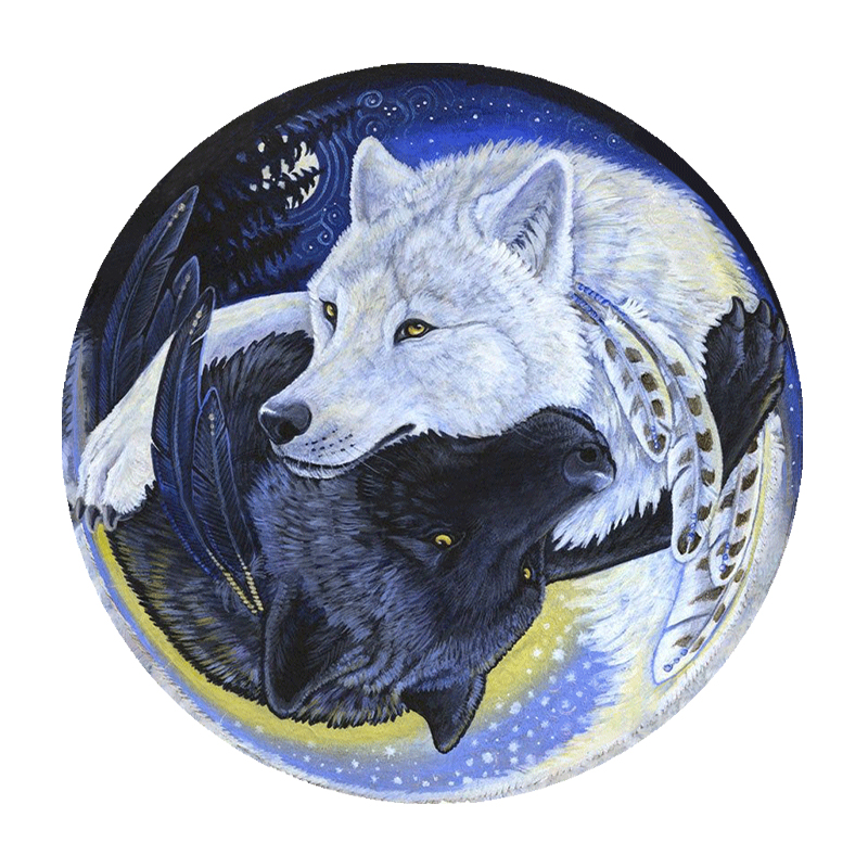 Yin Yang Wolves In Love Wooden Jigsaw Puzzle - aimpuzzle