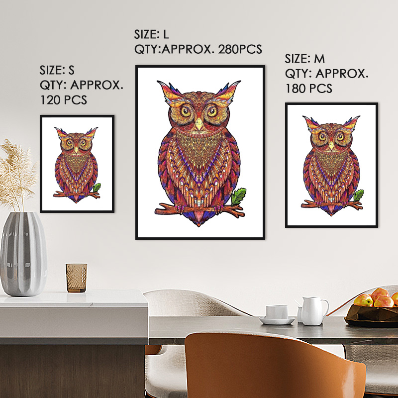 Red Owl Wooden Jigsaw Puzzle - aimpuzzle