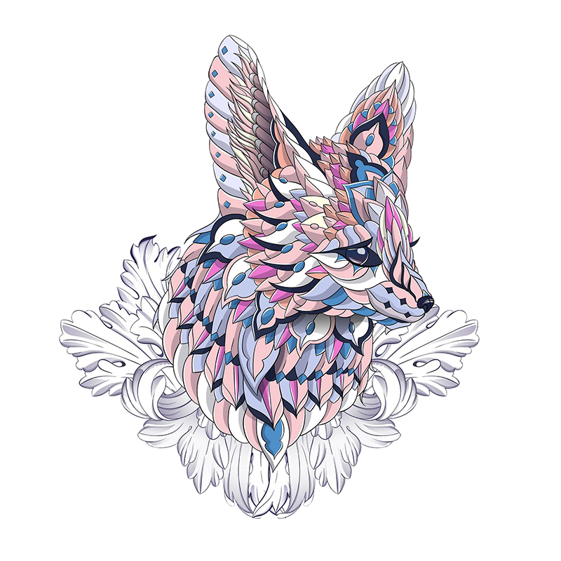 Purple Fox Wooden Jigsaw Puzzle - aimpuzzle