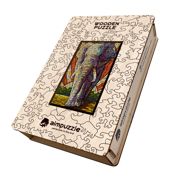 African Elephant Art Wooden Jigsaw Puzzle - aimpuzzle