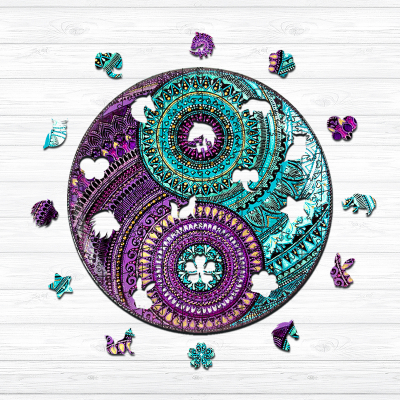 Yin Yang Mandala Wooden Jigsaw Puzzle - aimpuzzle