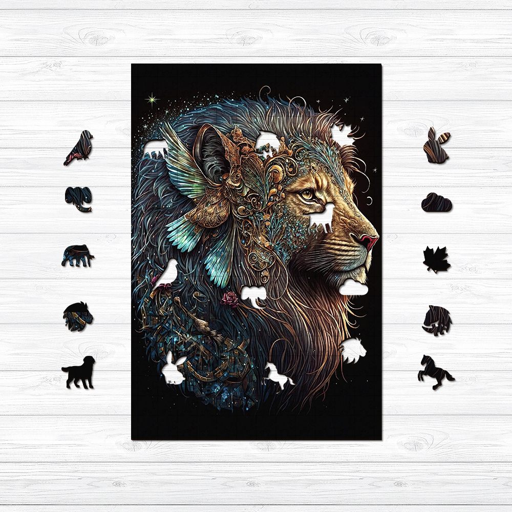 Mighty Lion Wooden Jigsaw Puzzle - aimpuzzle