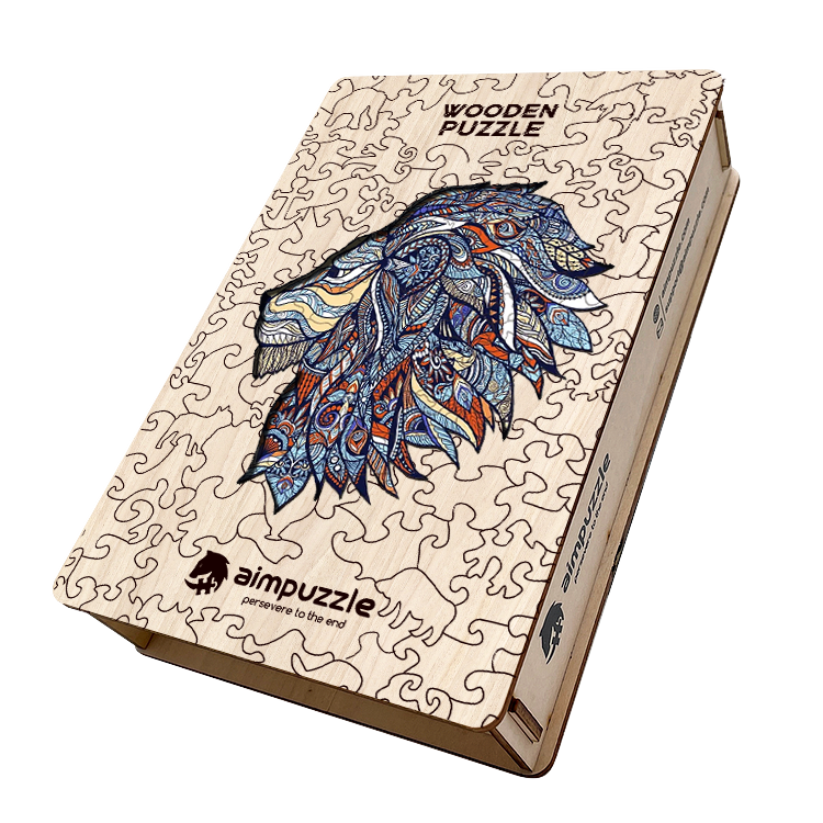 Blue Lion Wooden Jigsaw Puzzle - aimpuzzle
