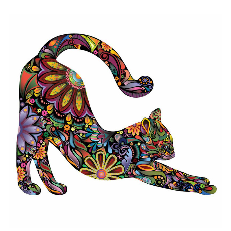 Stretching Cat Wooden Jigsaw Puzzle - aimpuzzle