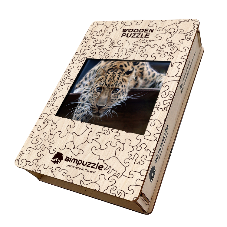 Cute Leopard Face Wooden Jigsaw Puzzle - aimpuzzle