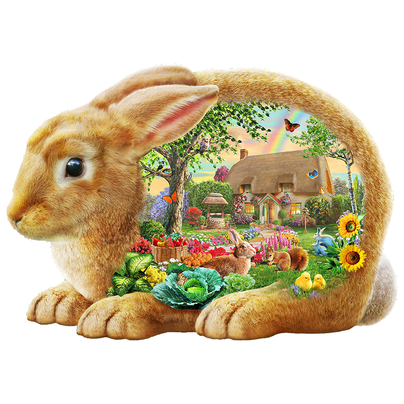 Rabbit House Wooden Jigsaw Puzzle - aimpuzzle