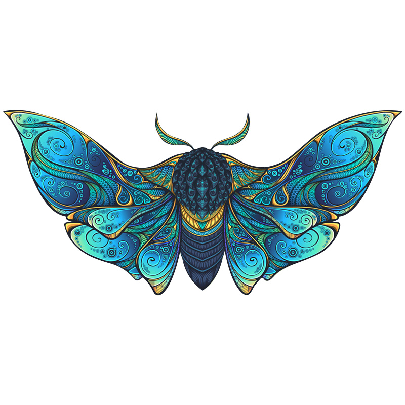 Blue Moth Wooden Jigsaw Puzzle - aimpuzzle