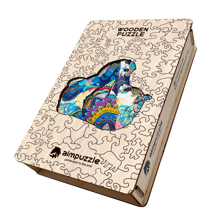 Panda Mum and Baby Wooden Jigsaw Puzzle - aimpuzzle