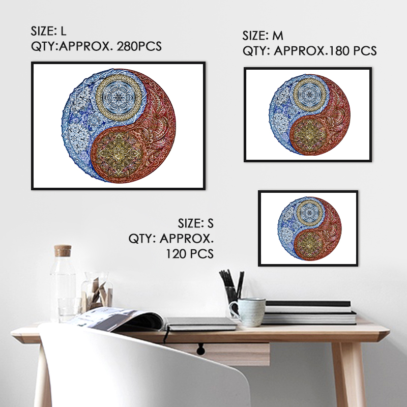 Yin Yang Tai Chi Mandala Wooden Jigsaw Puzzle - aimpuzzle