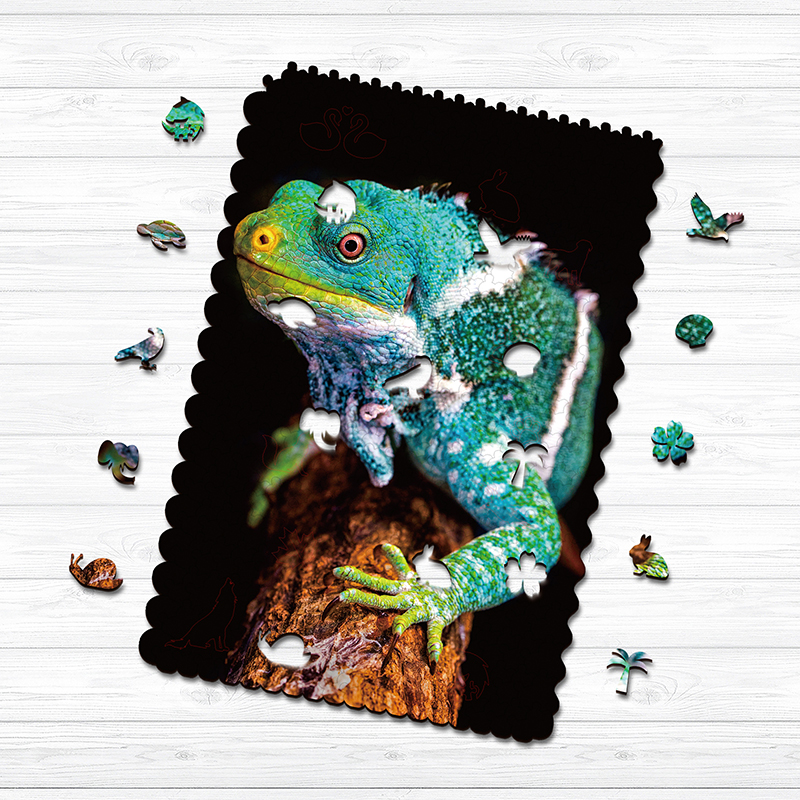 Handsome Chameleon Wooden Jigsaw Puzzle - aimpuzzle