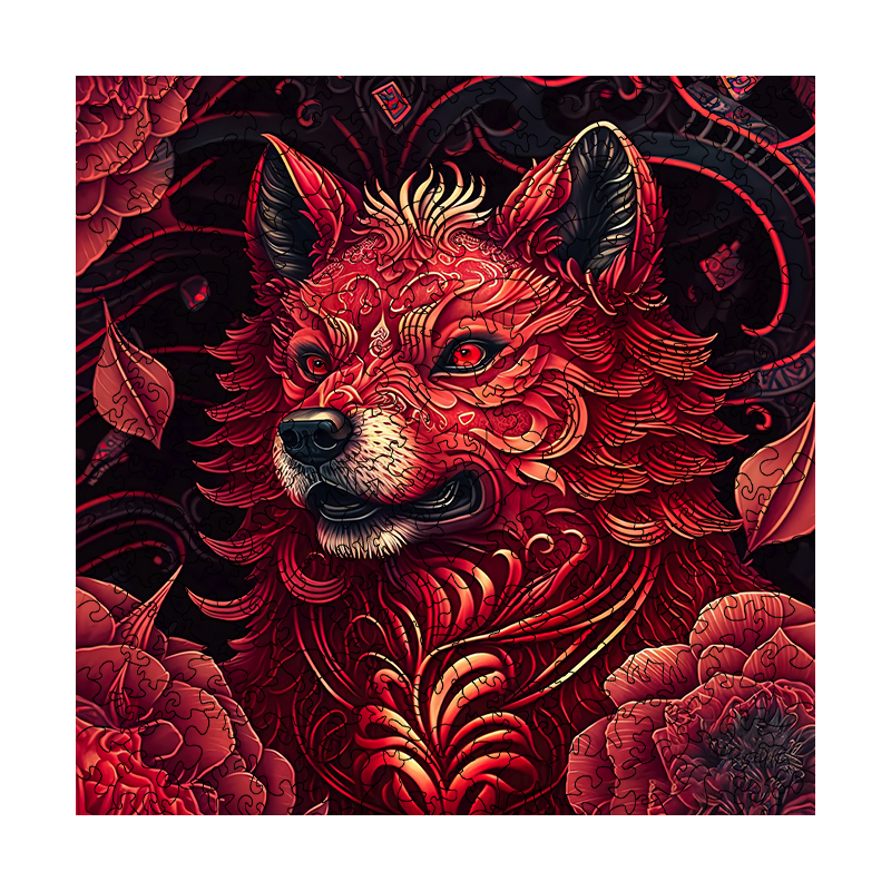 Furious Red Fox Wooden Jigsaw Puzzle - aimpuzzle