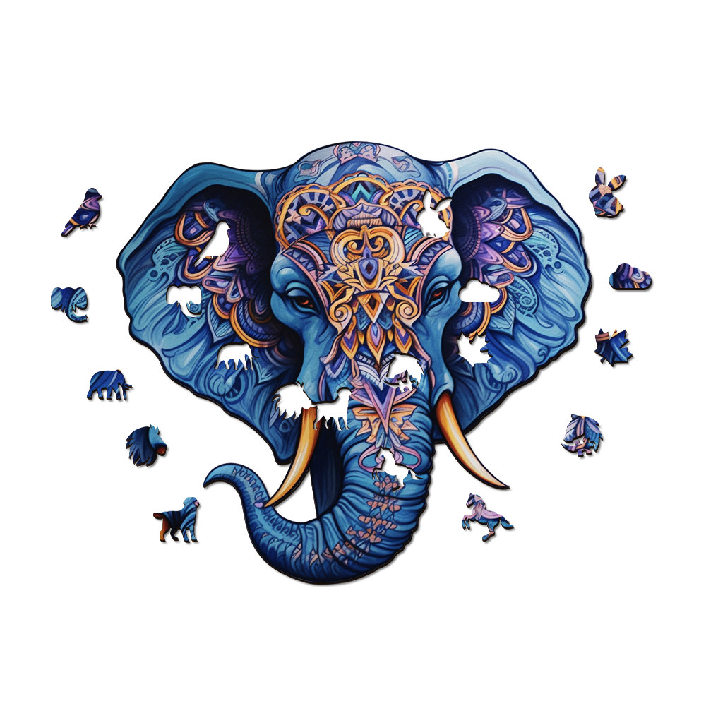 Elephant Head Wooden Jigsaw Puzzle - aimpuzzle