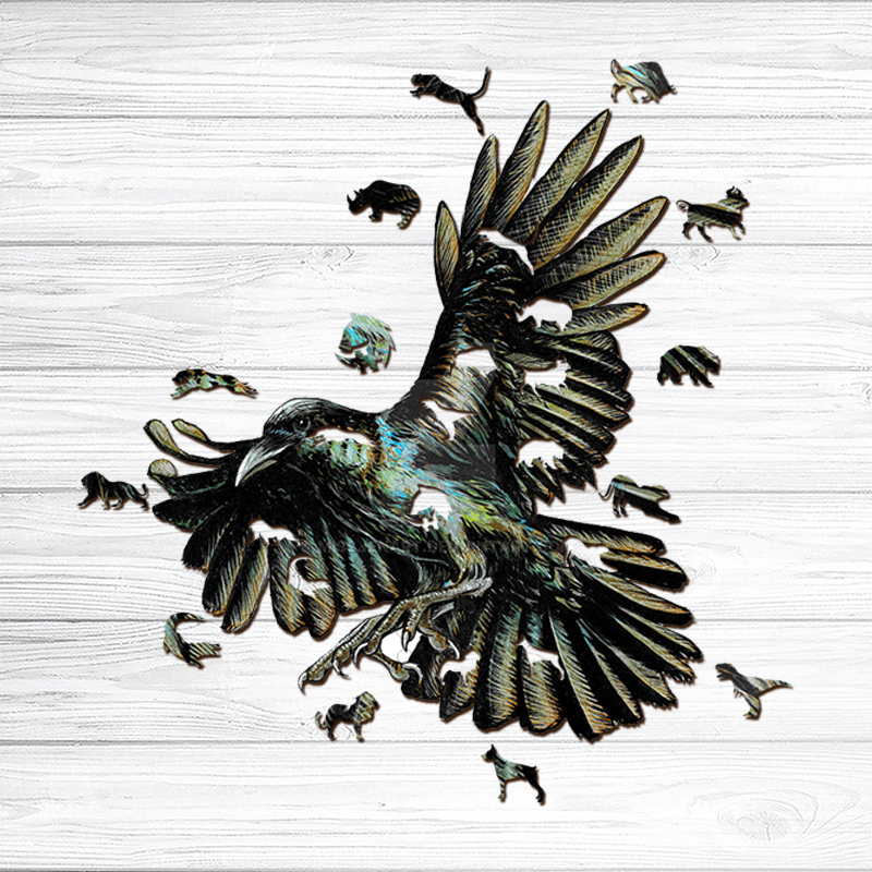 Crow Wooden Jigsaw Puzzle - aimpuzzle
