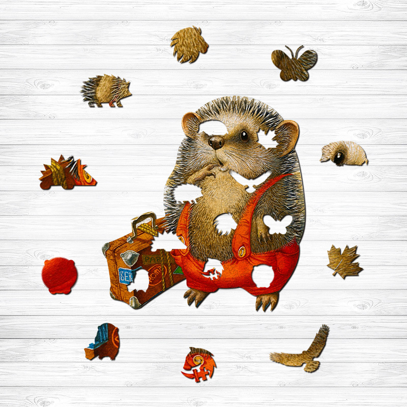 Cute Hedgehog Wooden Jigsaw Puzzle - aimpuzzle
