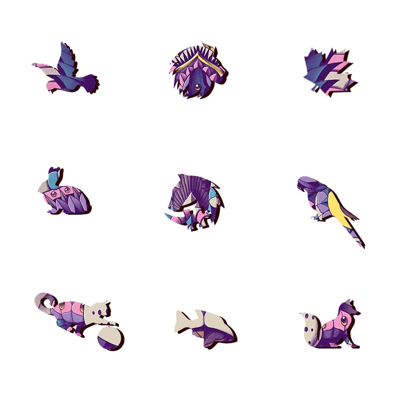 Purple Cat Wooden Jigsaw Puzzle - aimpuzzle