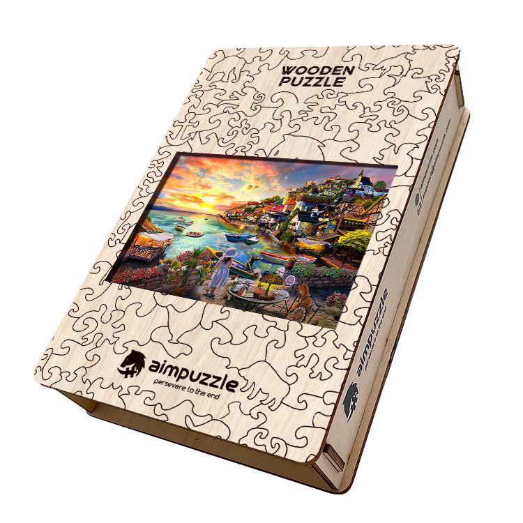 Italian Seaside Town Wooden Jigsaw Puzzle - aimpuzzle