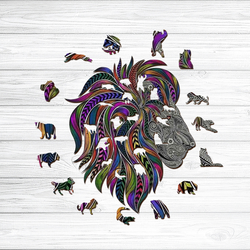 Lion Wooden Jigsaw Puzzle - aimpuzzle