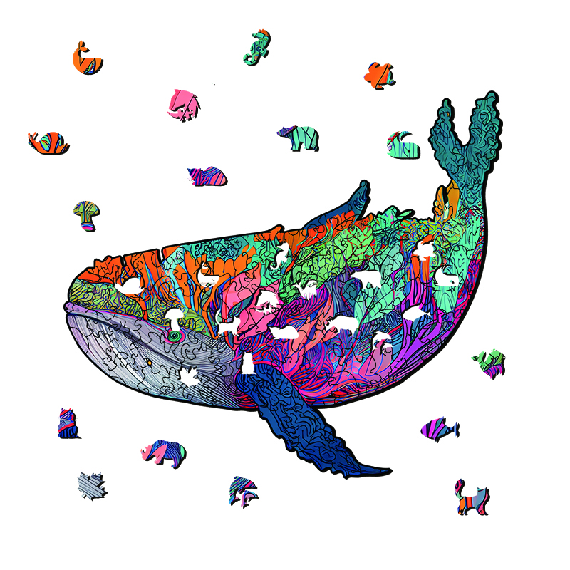 Charming Whale Wooden Jigsaw Puzzle - aimpuzzle