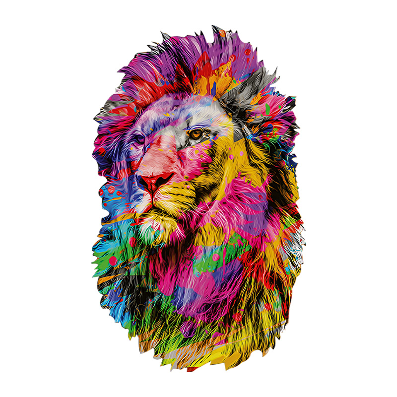 Painted Lion King Wooden Jigsaw Puzzle - aimpuzzle