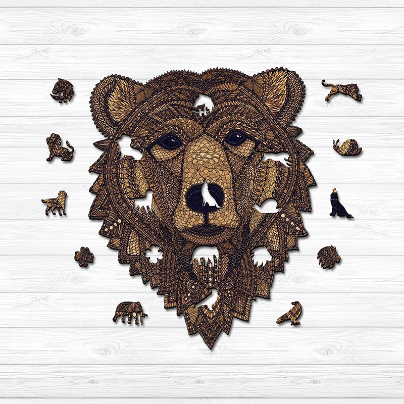 Bear Head Wooden Jigsaw Puzzle - aimpuzzle