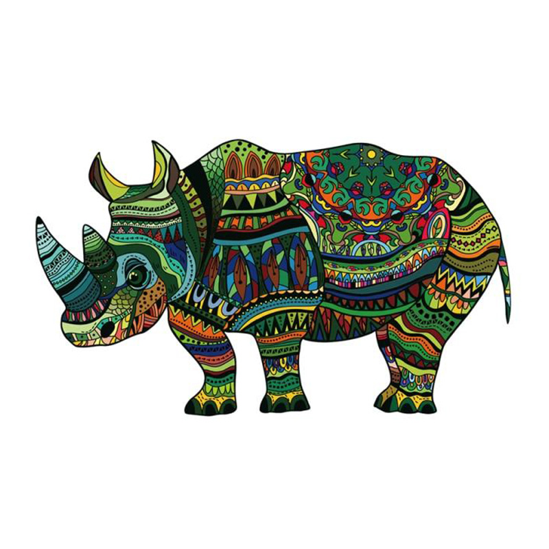 Rhino Wooden Jigsaw Puzzle - aimpuzzle