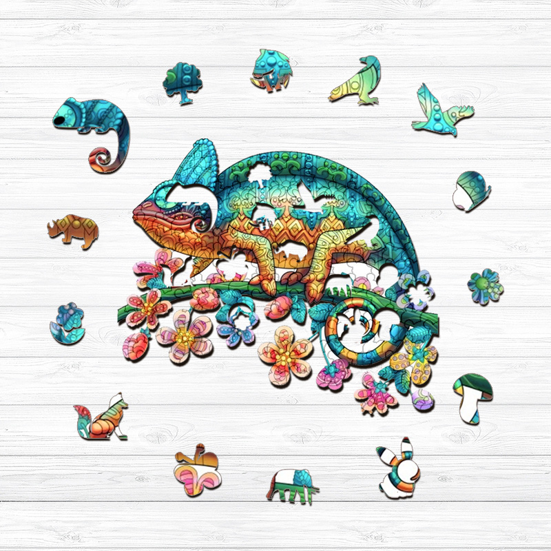 Chameleon Wooden Jigsaw Puzzle - aimpuzzle