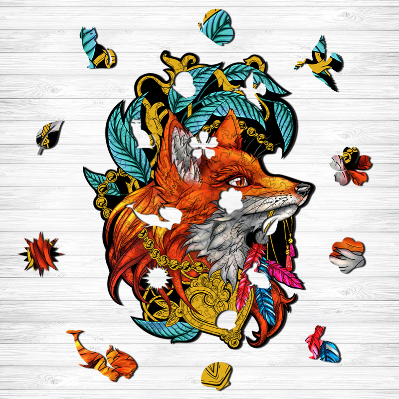 Red Fox Wooden Jigsaw Puzzle - aimpuzzle