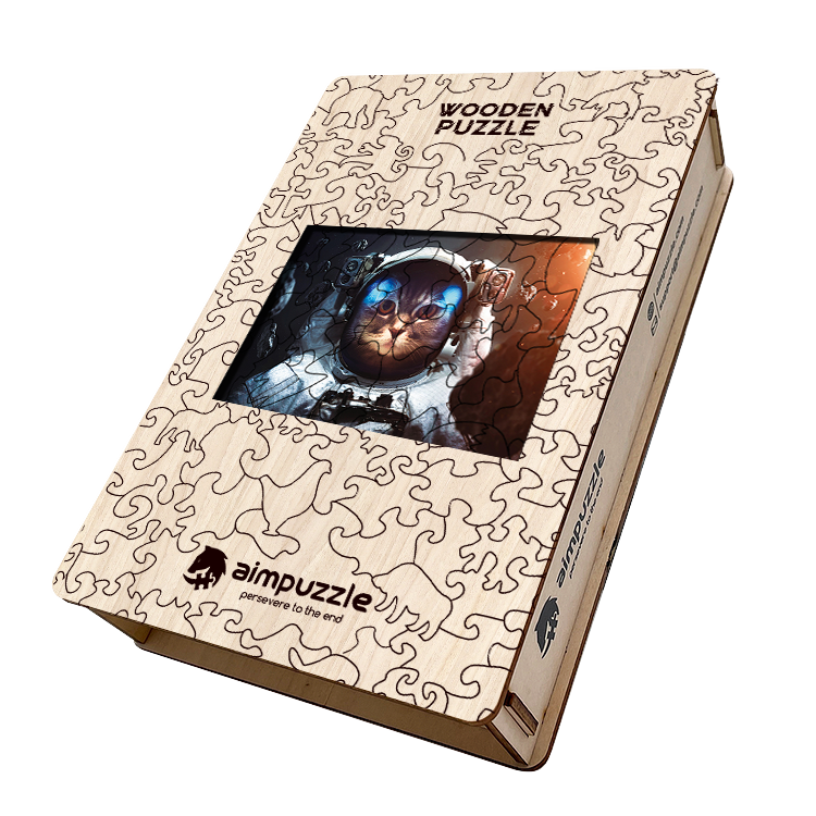 Space Cat Wooden Jigsaw Puzzle - aimpuzzle