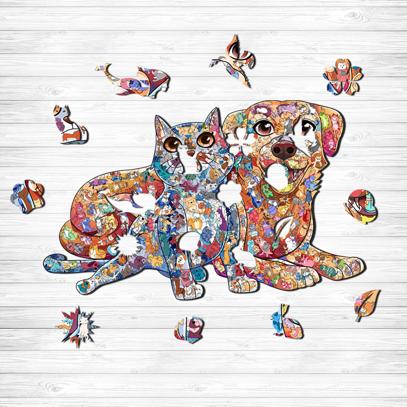 Dogs and cats Wooden Jigsaw Puzzle - aimpuzzle