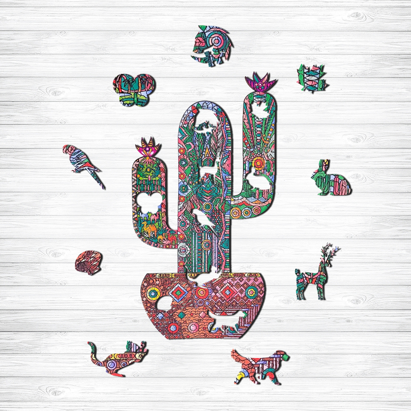 Cactus Potted Plant Wooden Jigsaw Puzzle - aimpuzzle
