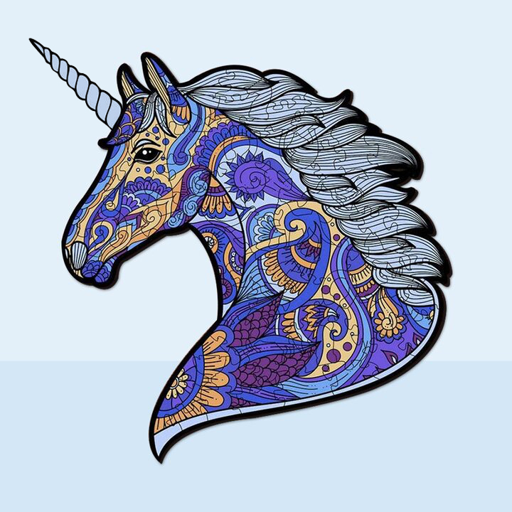 Purple Unicorn Wooden Jigsaw Puzzle - aimpuzzle