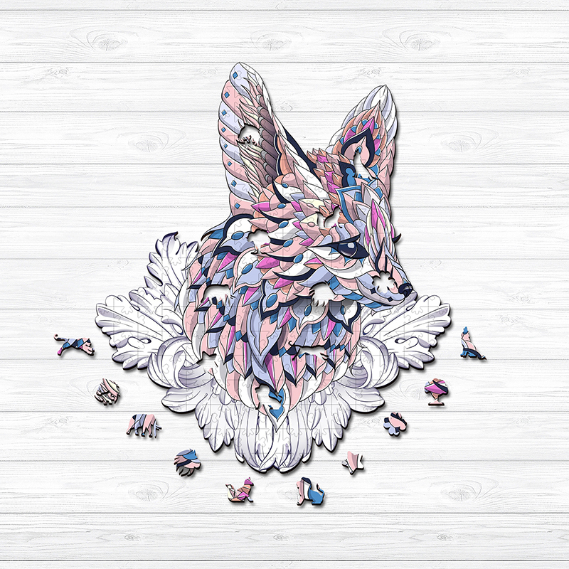 Purple Fox Wooden Jigsaw Puzzle - aimpuzzle
