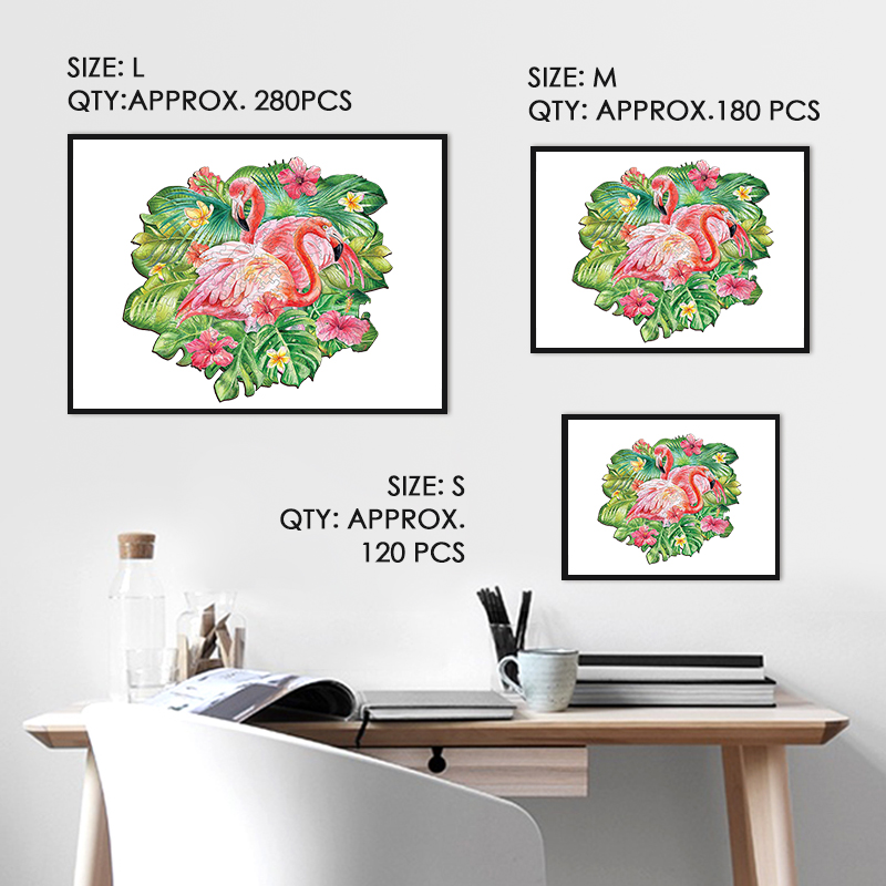 Flamingos and Palm Wooden Jigsaw Puzzle - aimpuzzle