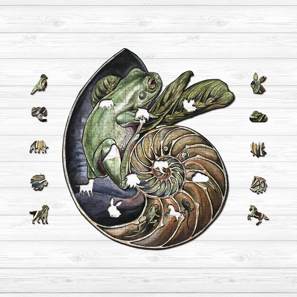 Shelled Frog Life Cycle Wooden Jigsaw Puzzle - aimpuzzle