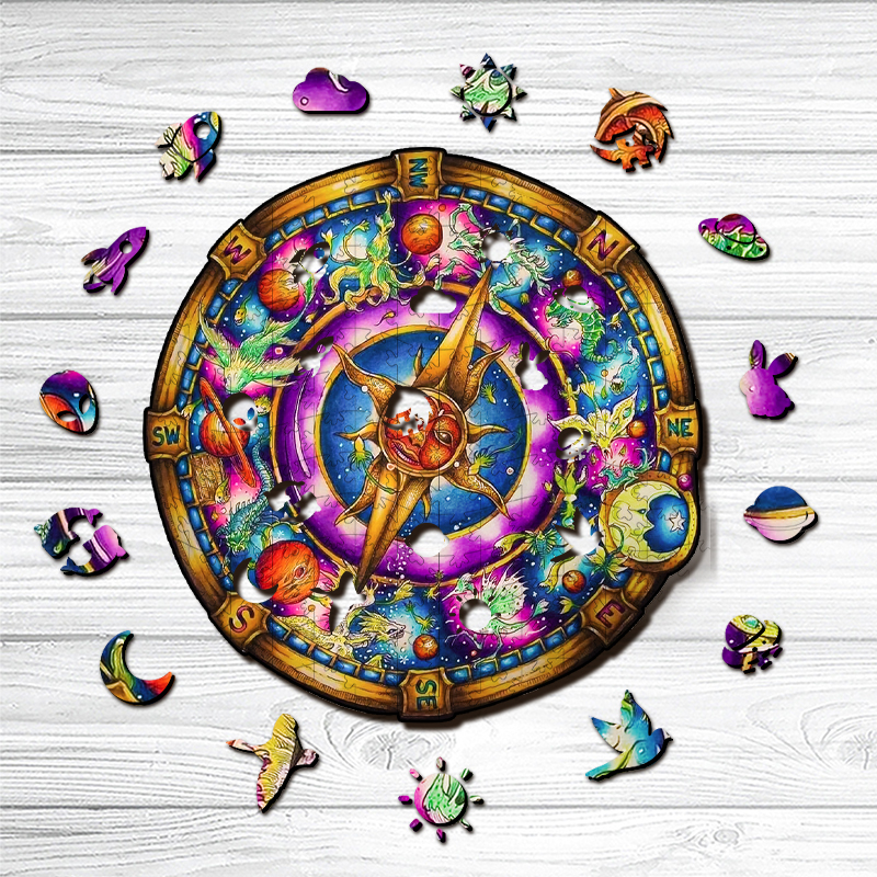 Compass Wooden Jigsaw Puzzle - aimpuzzle