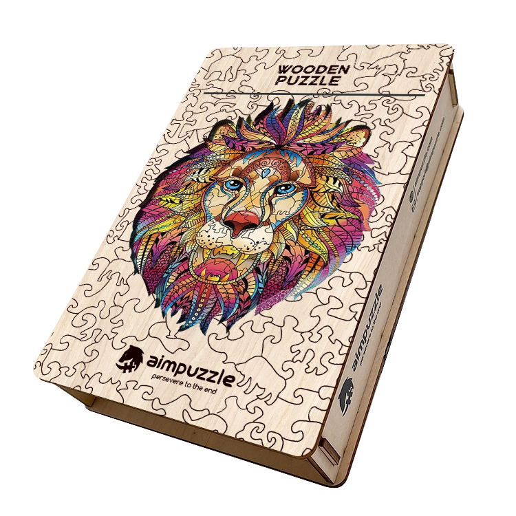 Lion Mandala Wooden Jigsaw Puzzle - aimpuzzle