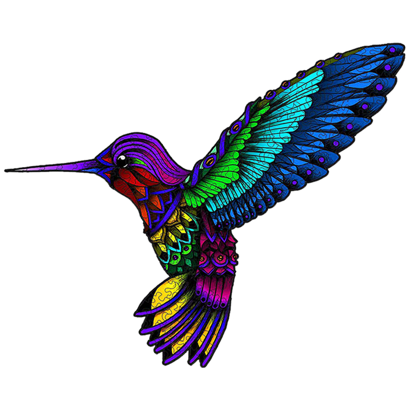 Colorful Hummingbird Wooden Jigsaw Puzzle - aimpuzzle