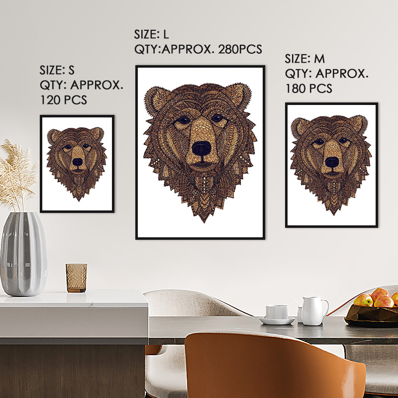 Bear Head Wooden Jigsaw Puzzle - aimpuzzle