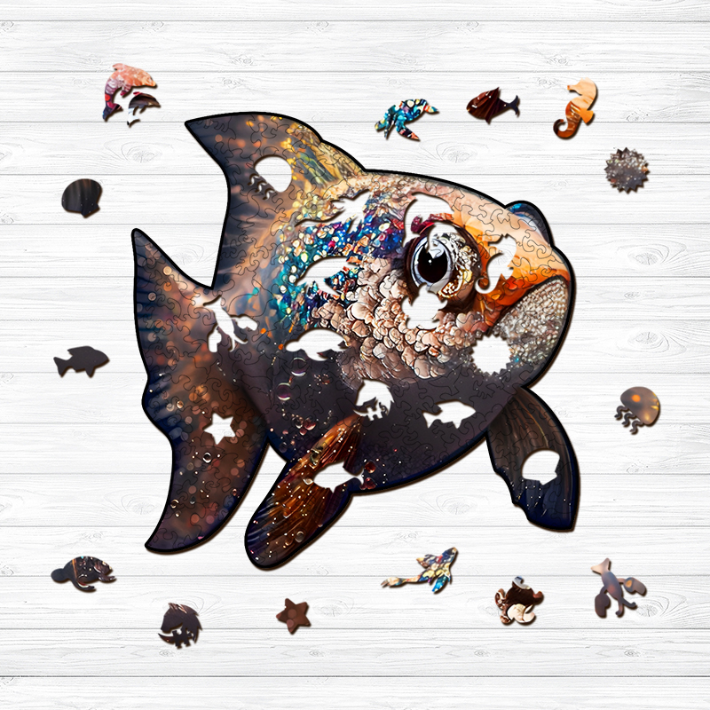 Glittery Amazing Fish Wooden Jigsaw Puzzle - aimpuzzle