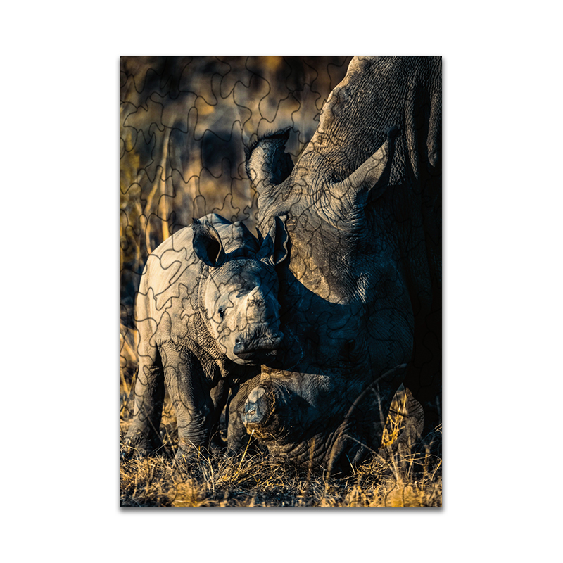 Rhino Wooden Jigsaw Puzzle - aimpuzzle