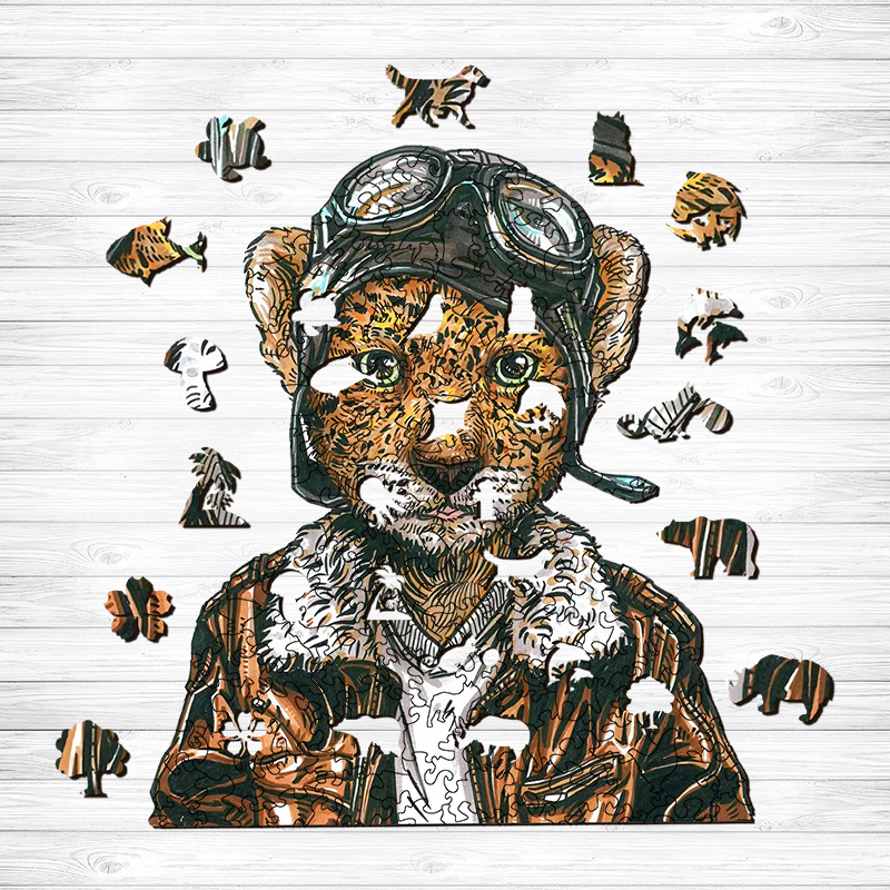The Pilot Tiger Wooden Jigsaw Puzzle - aimpuzzle