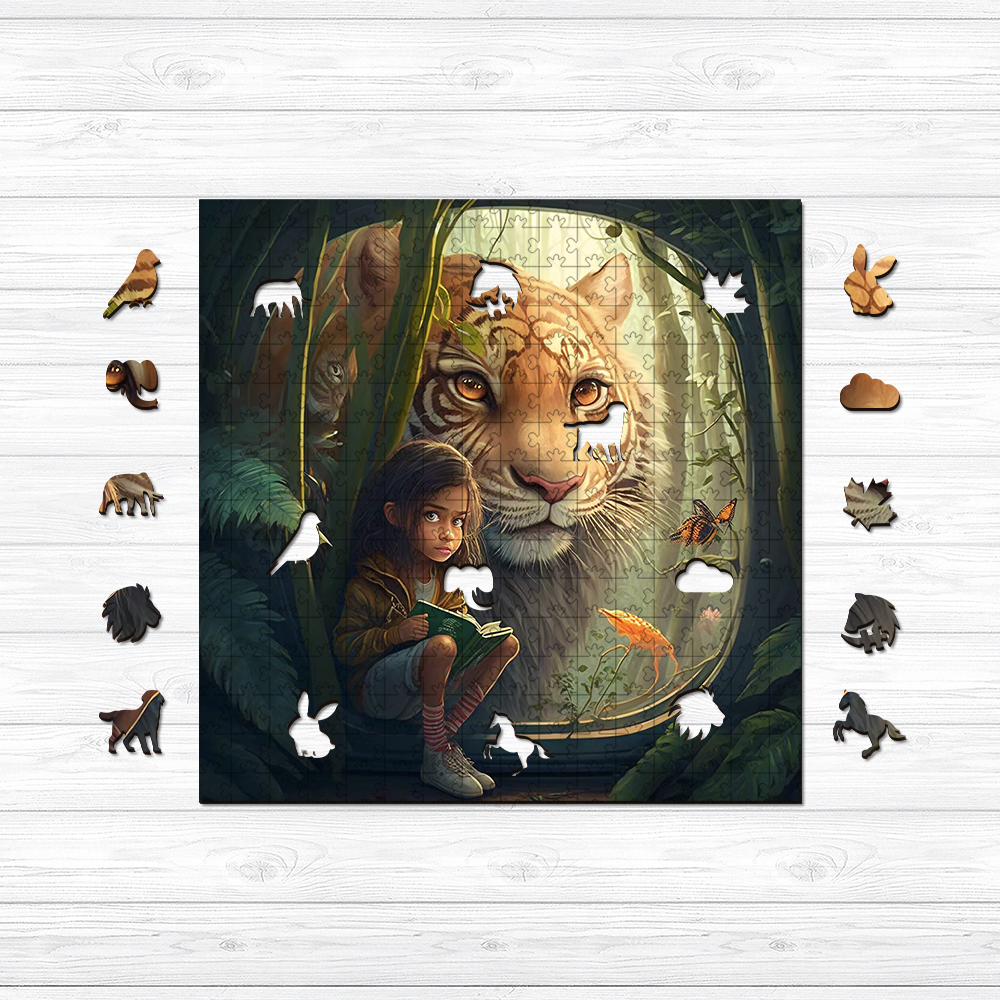 Tiger's Friend Wooden Jigsaw Puzzle - aimpuzzle