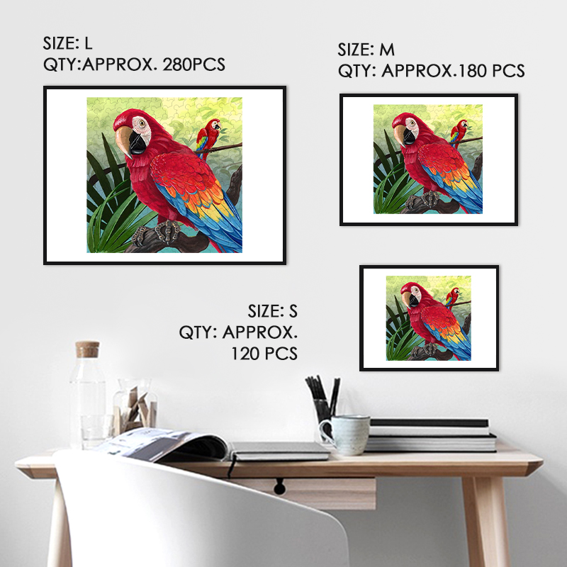 Red Parrot Wooden Jigsaw Puzzle - aimpuzzle
