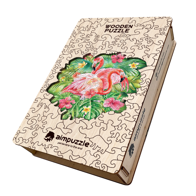 Flamingos and Palm Wooden Jigsaw Puzzle - aimpuzzle