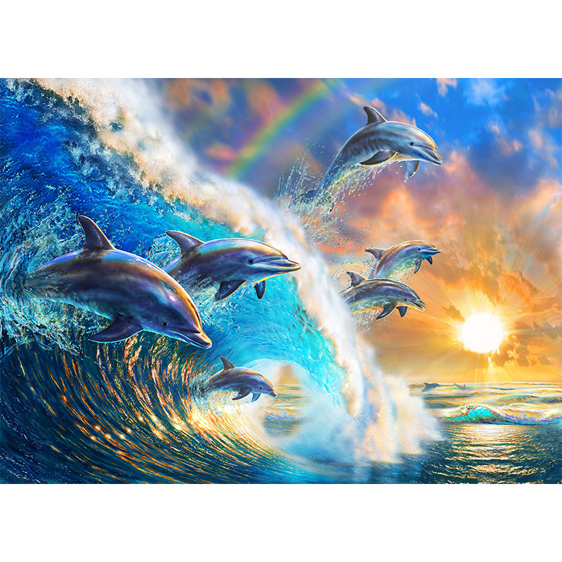 Jumping Dolphin Wooden Jigsaw Puzzle - aimpuzzle