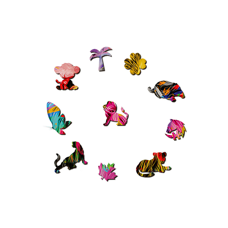 Painted Lion King Wooden Jigsaw Puzzle - aimpuzzle