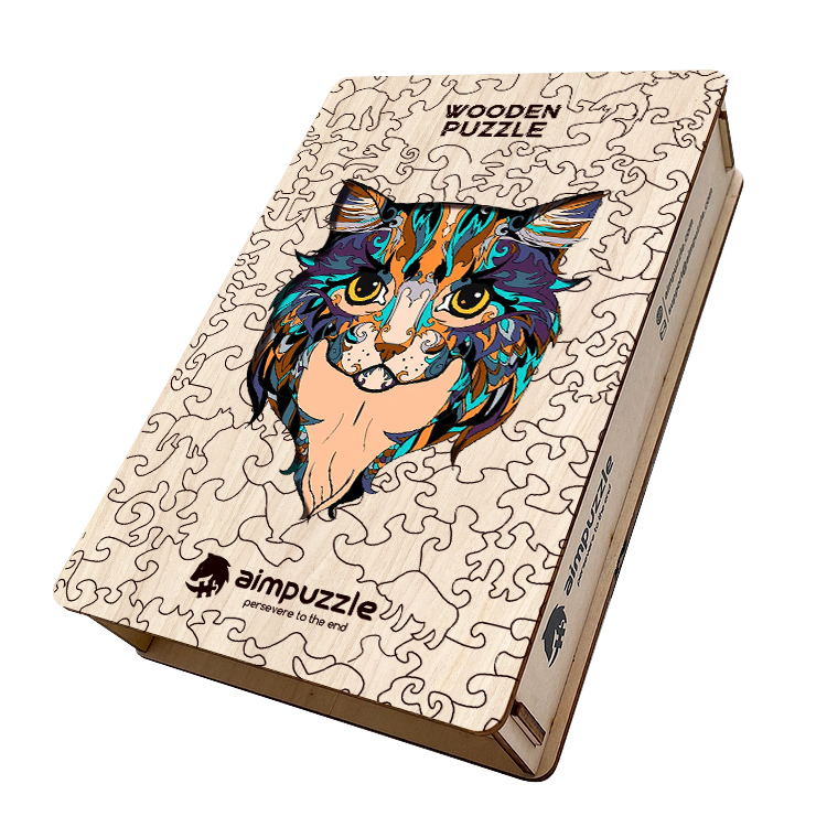 Blue Cat Wooden Jigsaw Puzzle - aimpuzzle