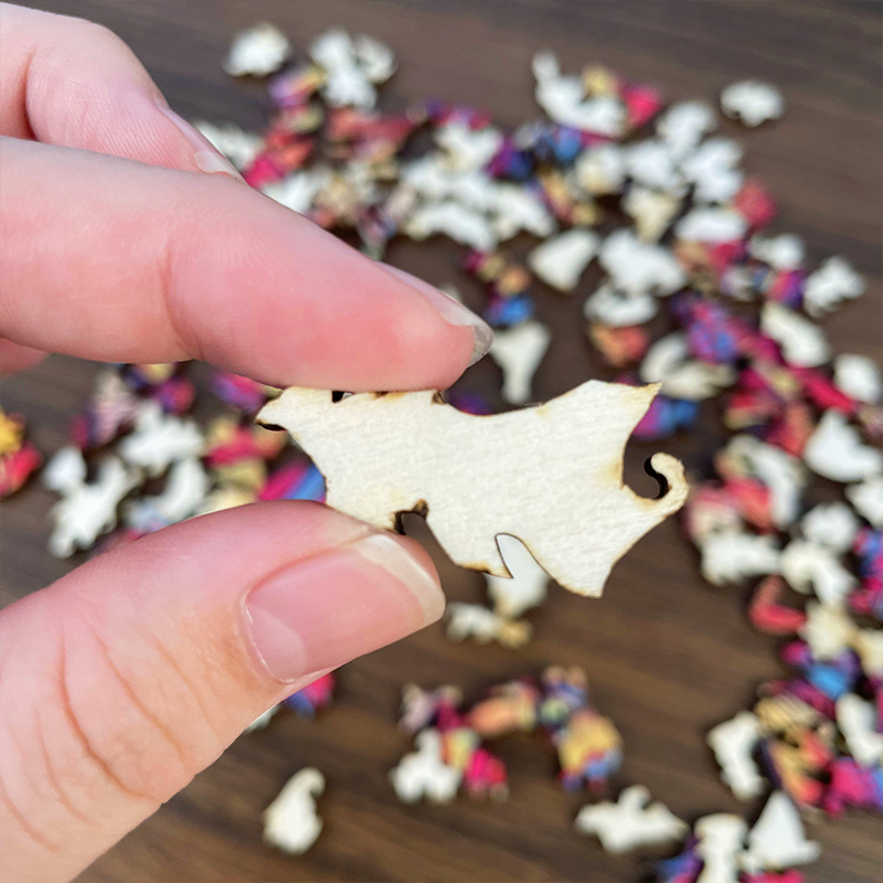 Blue Wolf Wooden Jigsaw Puzzle - aimpuzzle