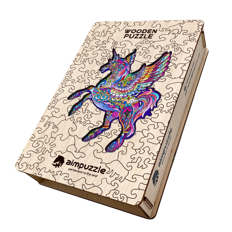 Leaping Unicorn Wooden Jigsaw Puzzle - aimpuzzle
